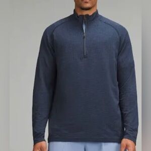 Lululemon Men's Blue Quarter-Zip perforated stretch thick pullover M new no tags